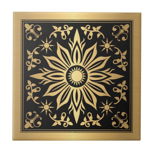 Carreau Celestial Gothic Black an Gold Solar (Devant)