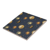 Carreau Celestial Sun & Moon Gold Starry Night Pattern (2) (Côté)