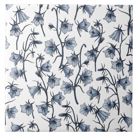 Carreau Cellules bleues, Cloches, Bellflowers (Devant)