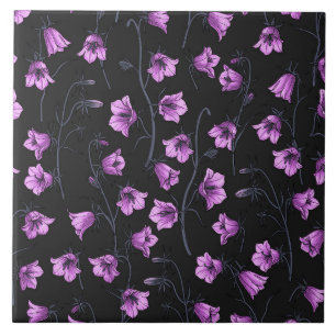 Carreau Cellules bleues de minuit, cloches, Bellflowers 2