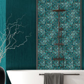 Carreau Cellules de galets abstraites Aqua et Gold N1