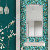 Carreau Cellules de galets abstraites Aqua et Gold N2