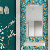 Carreau Cellules de galets abstraites Aqua et Gold N4