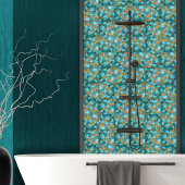 Carreau Cellules de galets abstraites Aqua et Gold N4