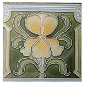 Carreau Ceramic Tile - Art Nouveau Iris Border Tile (Devant)