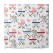 Carreau Ceramic Tile Baby Stroller Stork Elephant (Devant)