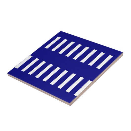 Carreau Ceramic Tile Blue & White Stripe (Côté)