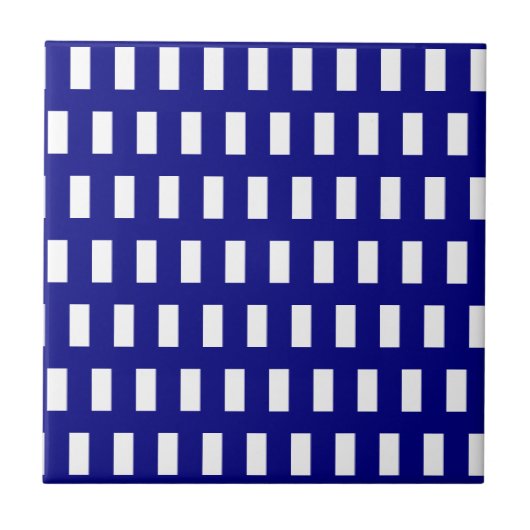Carreau Ceramic Tile Blue & White Stripe Checkered (Devant)