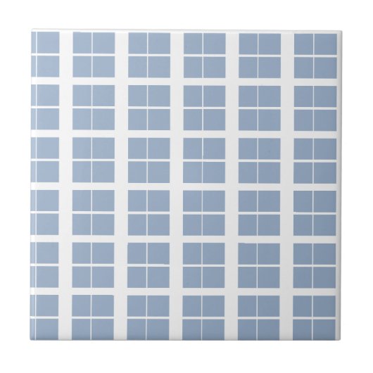 Carreau Ceramic Tile Blue & White Stripe Square (Devant)