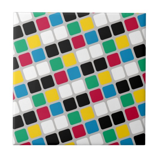 Carreau Ceramic Tile Colorful Colors Square (Devant)