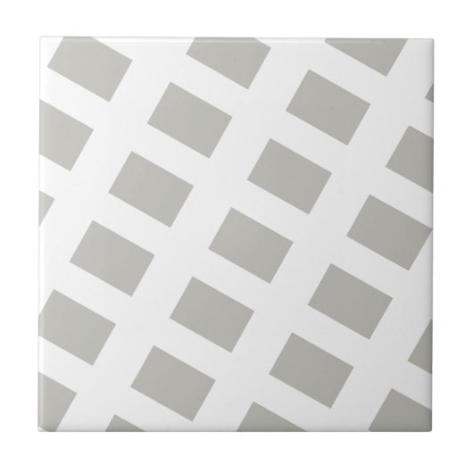 Carreau Ceramic Tile Grey & White Stripe Square (Devant)