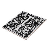 Carreau Ceramic Tile - Monogram Alphabet I black White (Côté)