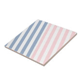 Carreau Ceramic Tile Pink & Blue Stripe  (Côté)
