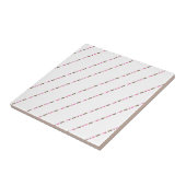 Carreau Ceramic Tile Pink Brown White Stripe (Côté)