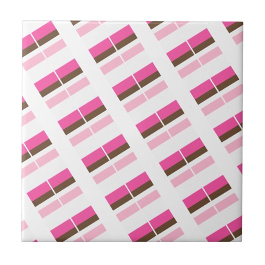 Carreau Ceramic Tile Pink Brown White Stripe (Devant)