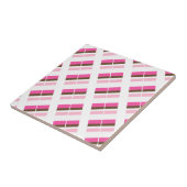 Carreau Ceramic Tile Pink Brown White Stripe (Côté)