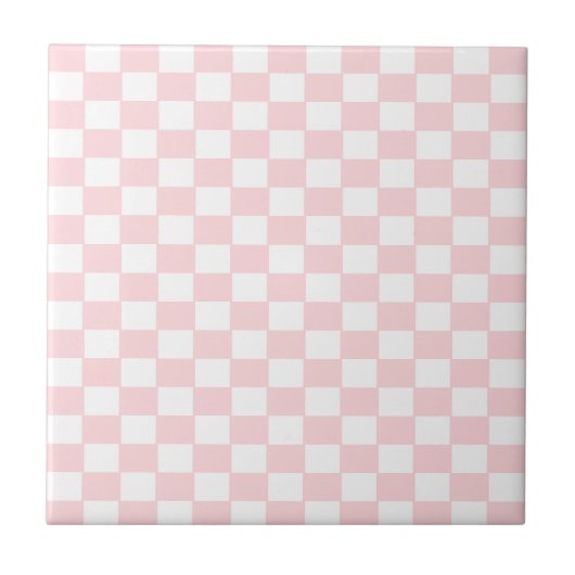 Carreau Ceramic Tile Pink & White Square (Devant)