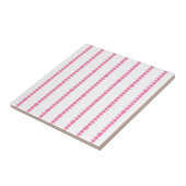 Carreau Ceramic Tile Pink & White Stripe Square (Côté)