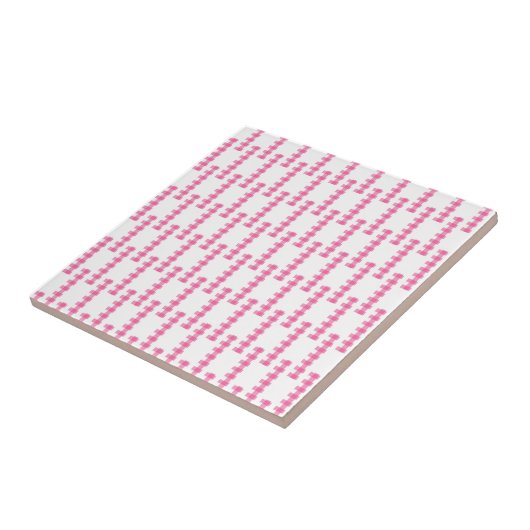 Carreau Ceramic Tile Pink & White Stripe Square (Côté)