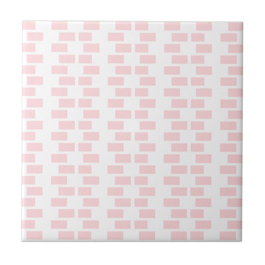 Carreau Ceramic Tile Pink & White Stripe Square (Devant)
