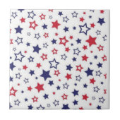 Carreau Ceramic Tile Red Blue & White Stripe Square (Devant)