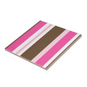 Carreau Ceramic Tile Stripe Chic Brown & Pink Stripe (Côté)