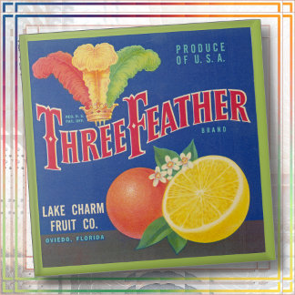 Carreau CERAMIC TILE - "Three Feather" - Crate label