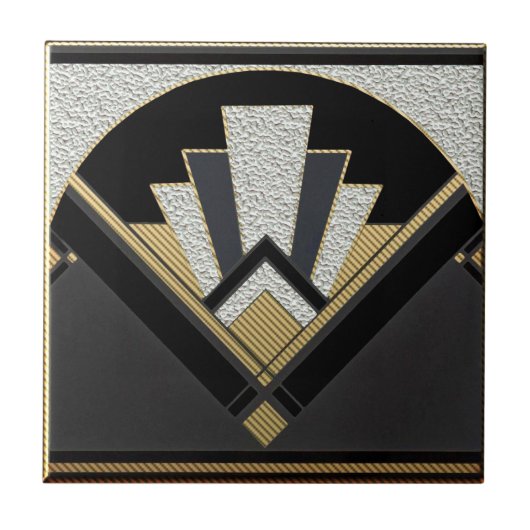 Carreau Céramique Art Déco (Argent/Gris) (Devant)