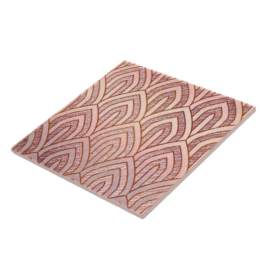 Carreau Céramique Art déco rose deux tons (Côté)