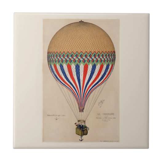 CARREAU CÉRAMIQUE: BALLON D'AIR CHAUD vintage (Devant)