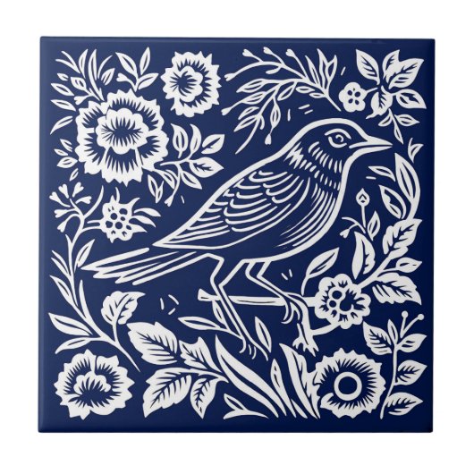 Carreau Céramique de Blackbird rustique (Devant)