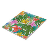Carreau céramique de fleurs tropicales (Côté)