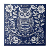 Carreau Céramique de hibou rustique (Devant)