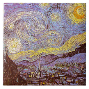 Carreau Céramique de nuit étoilée de Van Gogh