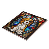Carreau céramique décoratif Beagle mignon (Côté)
