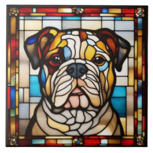 Carreau céramique décoratif Bulldog mignon