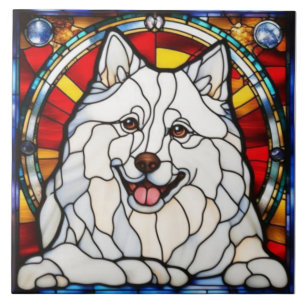 Carreau Céramique Décoratif Samoyède Mignon