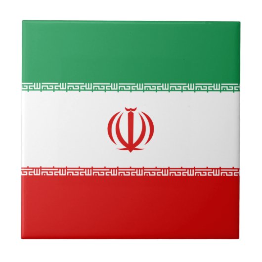 Carreau céramique Drapeau de l'Iran (Devant)