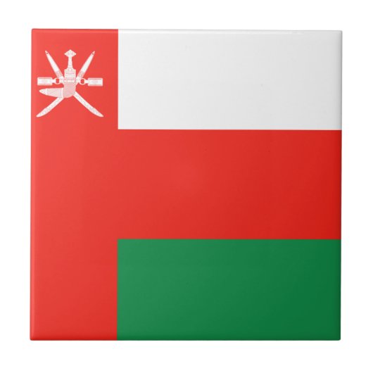 Carreau céramique du drapeau d'Oman (Devant)