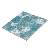 Carreau céramique feuille bleue (Côté)