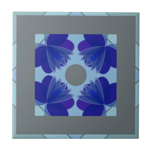 Carreau céramique florale marocaine (Devant)