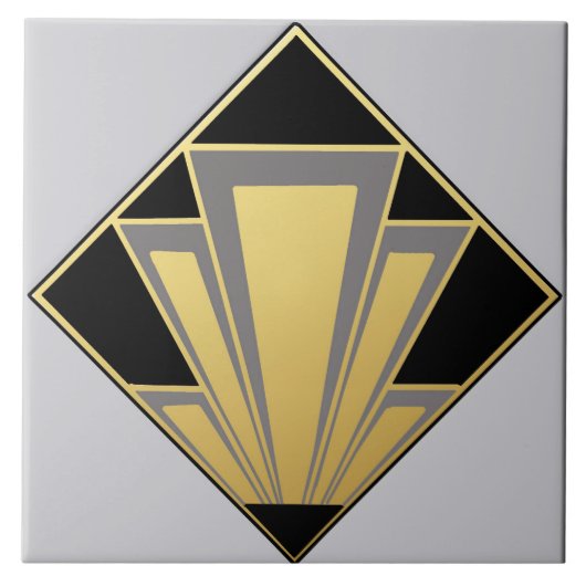 Carreau Céramique Gold, Black et Grey Art Déco (Devant)