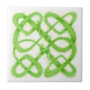 CARREAU CÉRAMIQUE GREEN CELTIC KNOT 10,8 cm