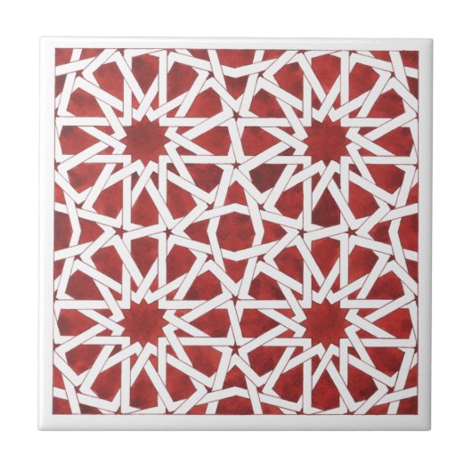 Carreau céramique Mosaïque marocaine rouge  (Devant)