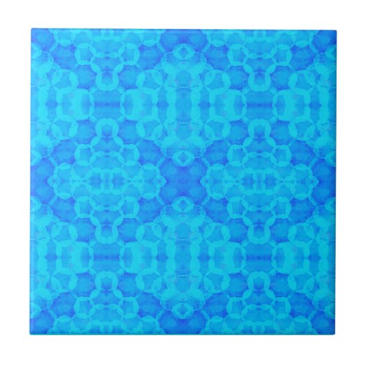 Carreau Cercle Blobs Ocean Blue Water Tones (Devant)