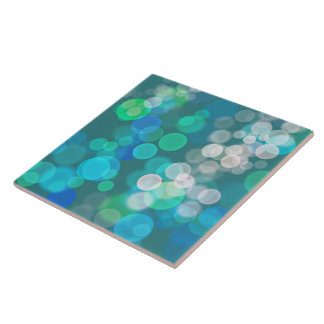 Carreau Cercle Bokeh bleu et vert