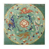 Carreau Cercle chinois antique bleu vert (Devant)