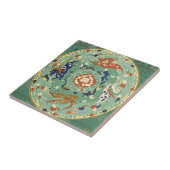 Carreau Cercle chinois antique bleu vert (Côté)