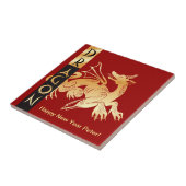 Carreau Cercle de dragon d'or sur tuile (Côté)