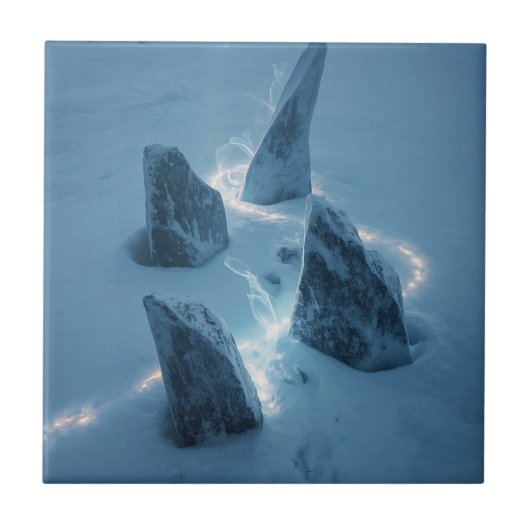 Carreau Cercle de lumière dans la neige (Devant)